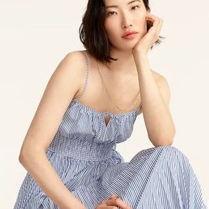 Pleated striped dress w/ pockets.